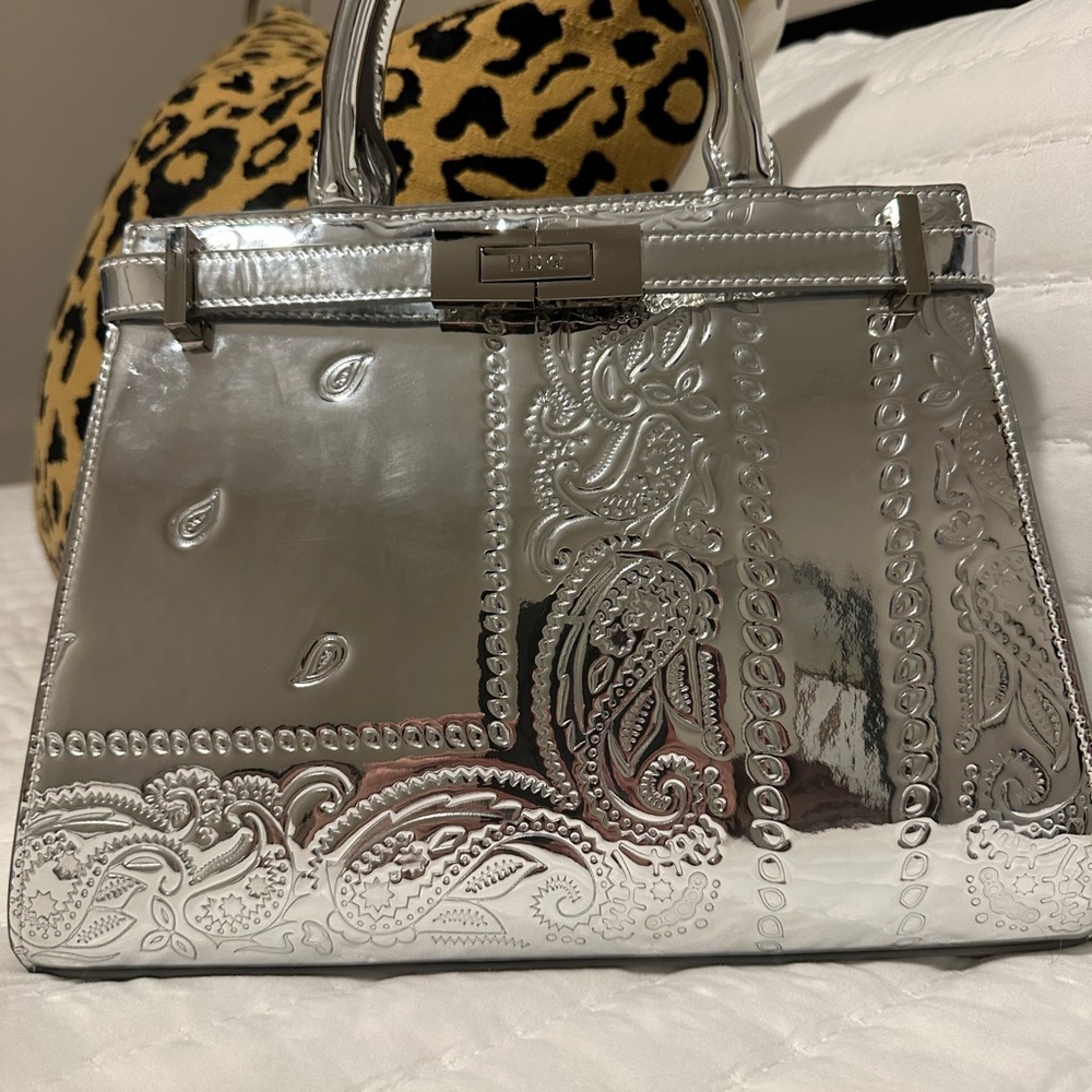 JW PEI Silver Embossed Satchel